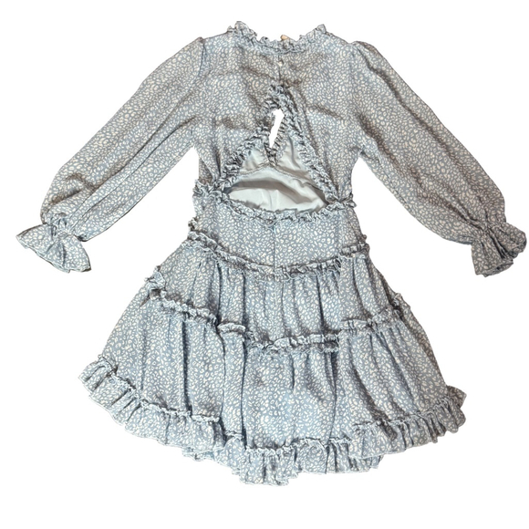 Selfie Leslie Ruffle Floral V-Neck Mini Dress Size XS Blue - Picture 5 of 11